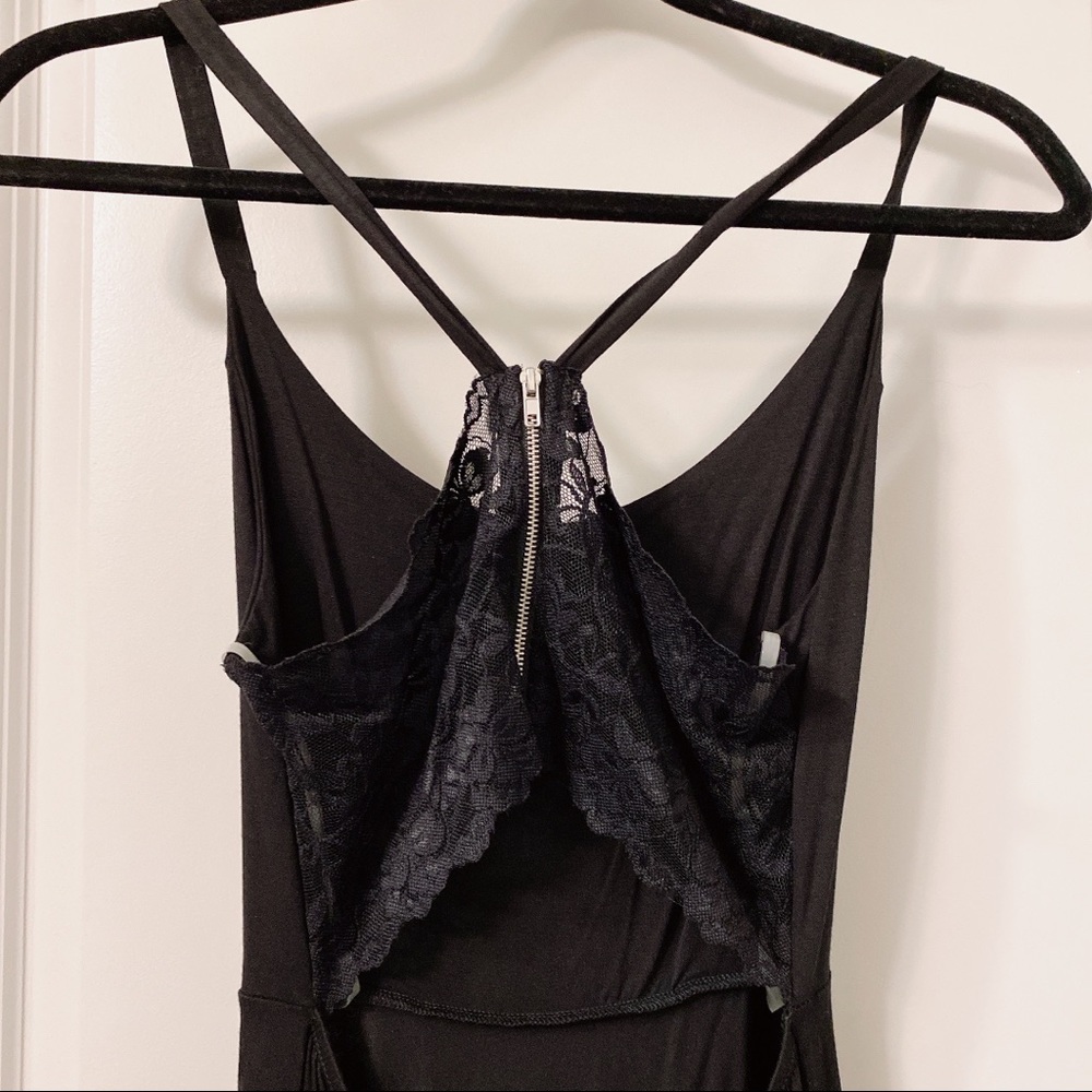 Large Maxi Black Lace Back Dress